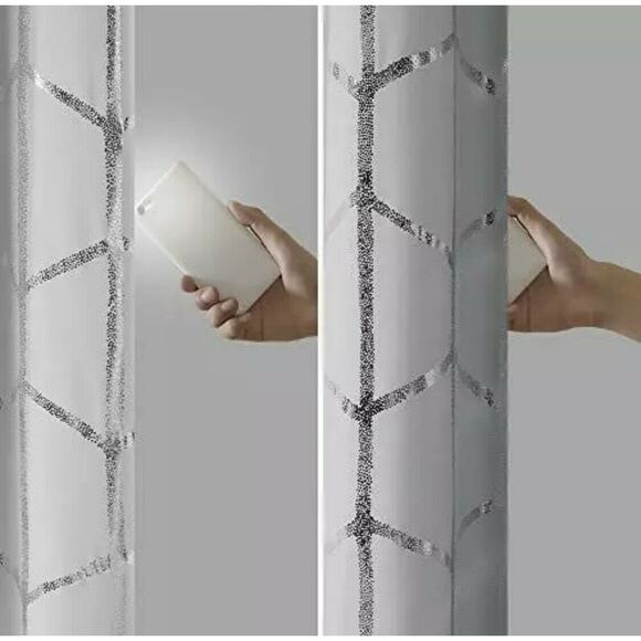 Intelligent Design Raina Blackout Metallic Print Grommet Top Window Curtain - Picture 4 of 10